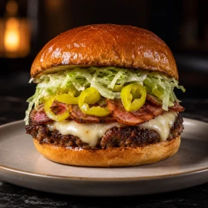 Gourmet Pepperoncini Cheeseburger